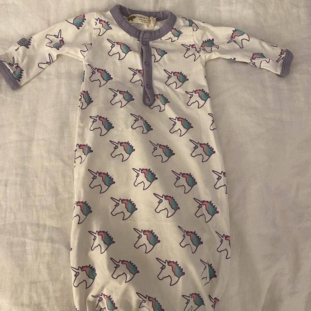 Monica and Andy Soft Touch Gown Unicorn Print